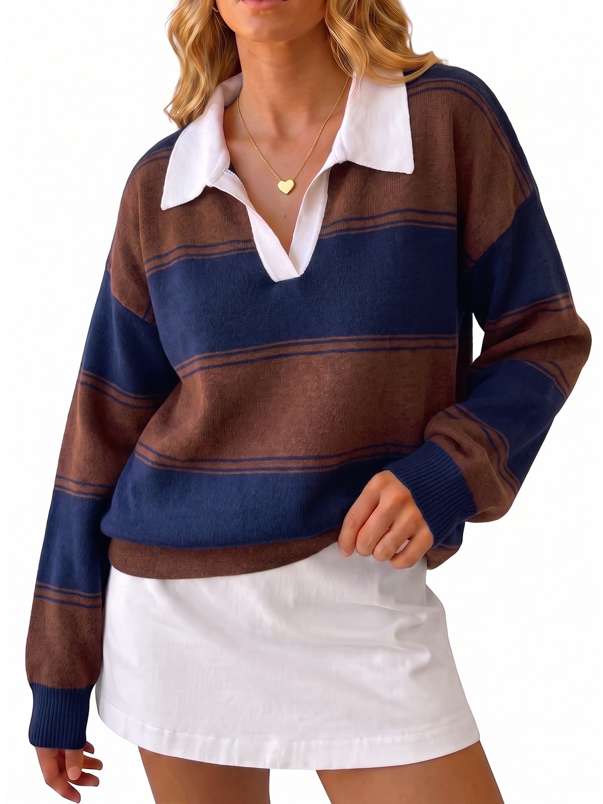 Womens Navy Striped Sweaters | CicyBell
