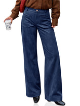 Womens Suede High Straight Leg Trousers | Cicy Bell