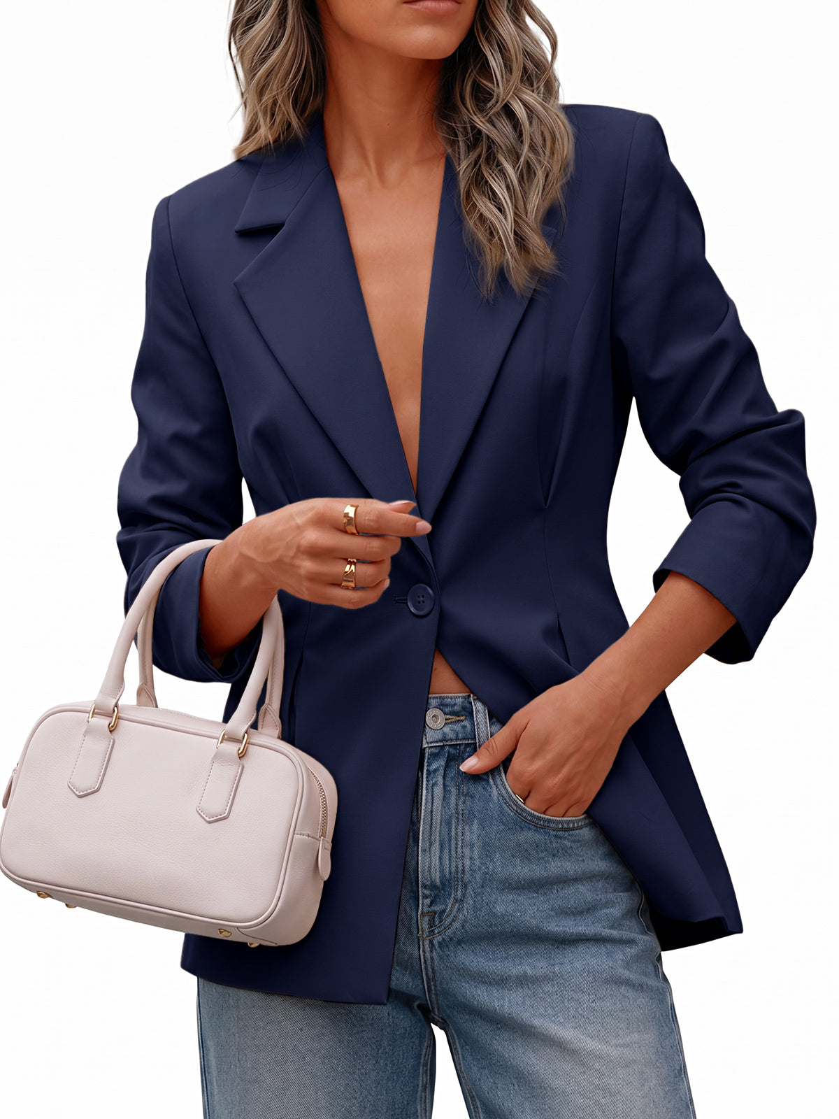 Womens Navy Business Casual Suit Jackets  | CicyBell