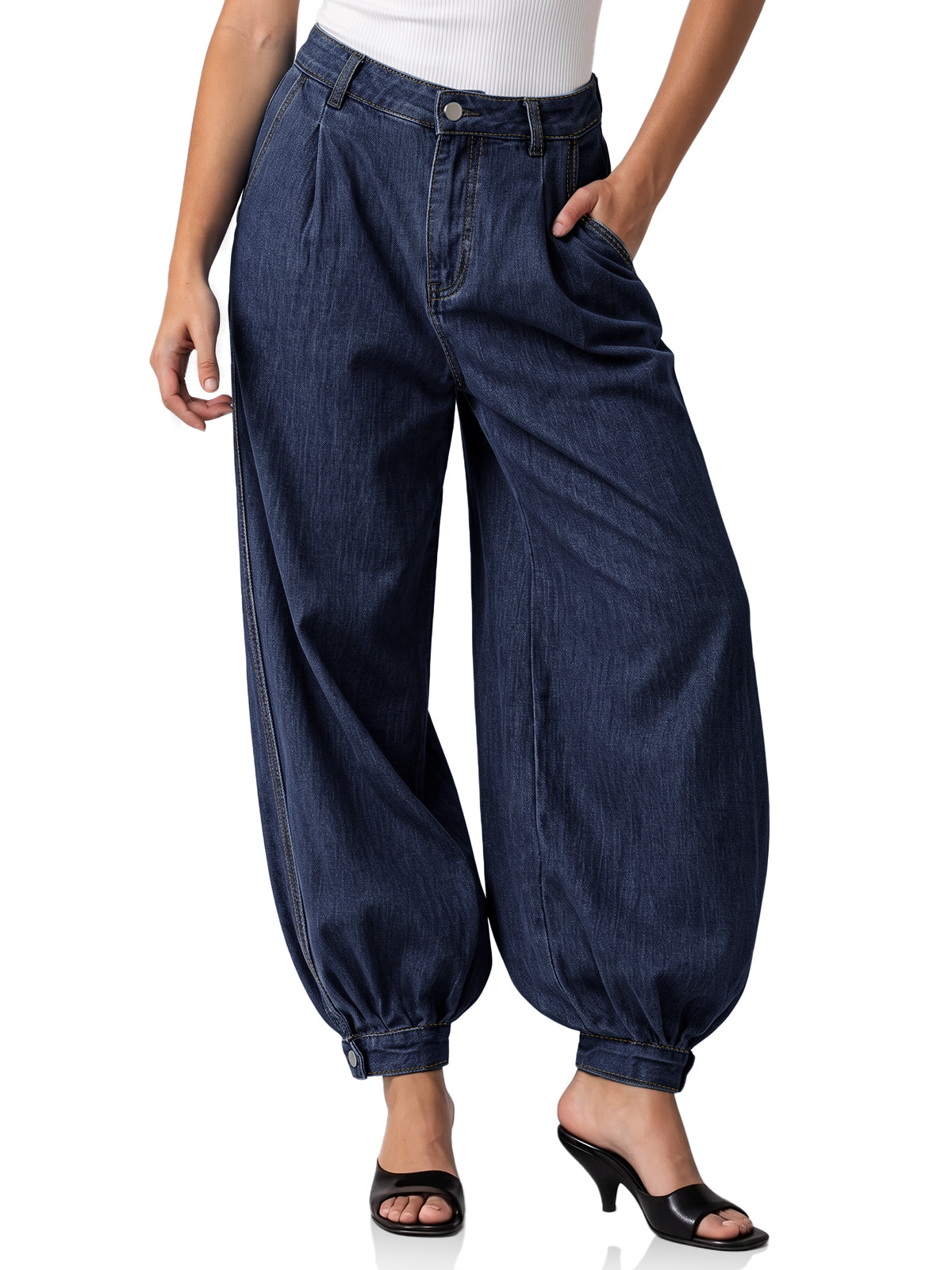 Womens Navy Striped Dress Pants | CicyBell