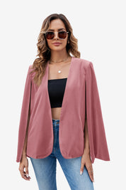 Womens Pink Velvet Cape Blazer Jackets 1