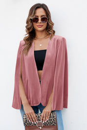 Womens Pink Velvet Cape Blazer Jackets 2