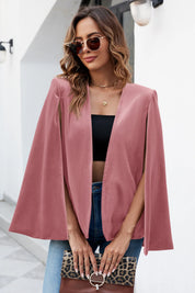 Womens Pink Velvet Cape Blazer Jackets 3
