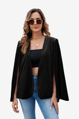 Womens Black Velvet Cape Blazer Jackets | CicyBell