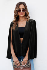 Womens Black Velvet Cape Blazer Jackets  2