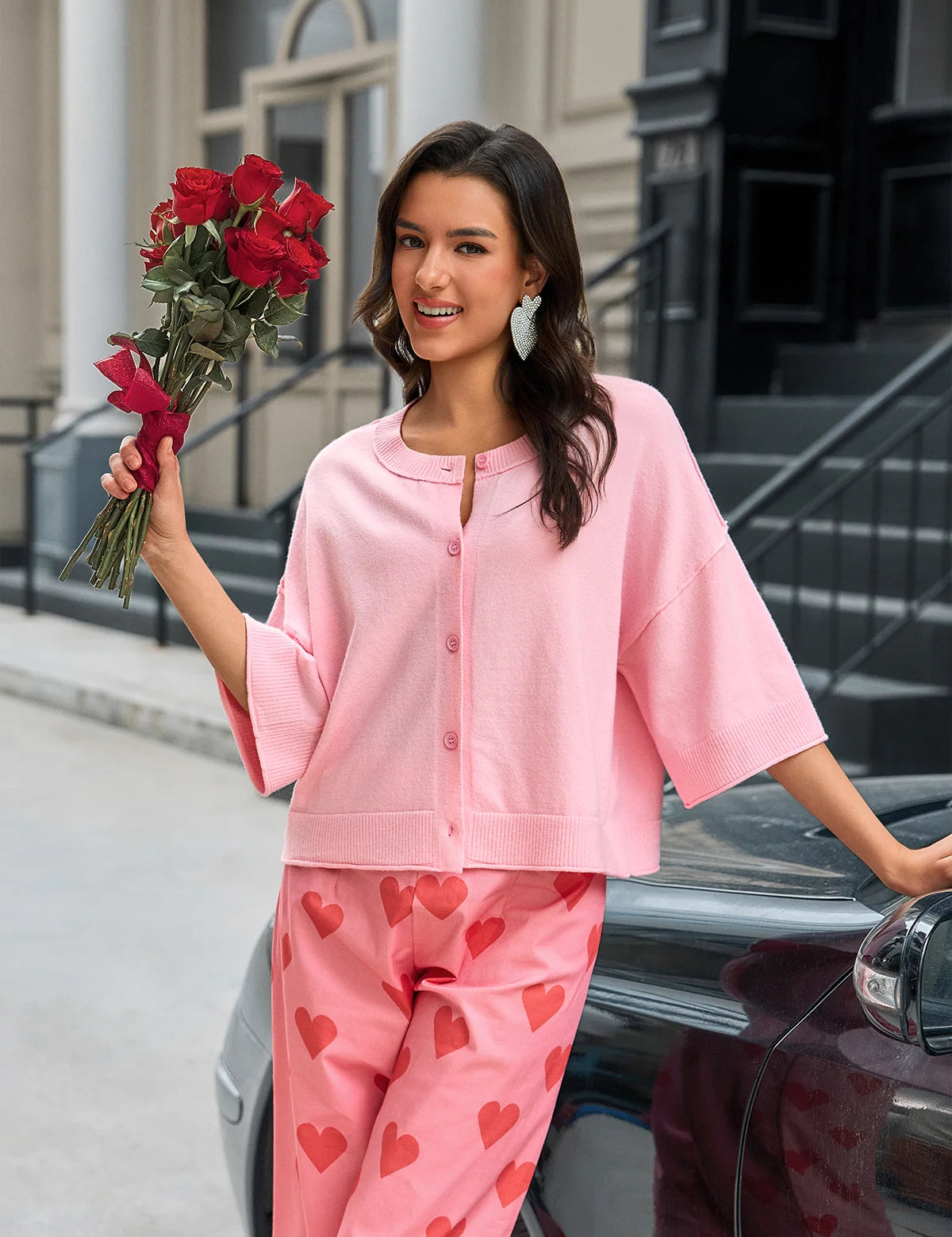 Cicy Bell Womens Pink Cardigan Tops 2