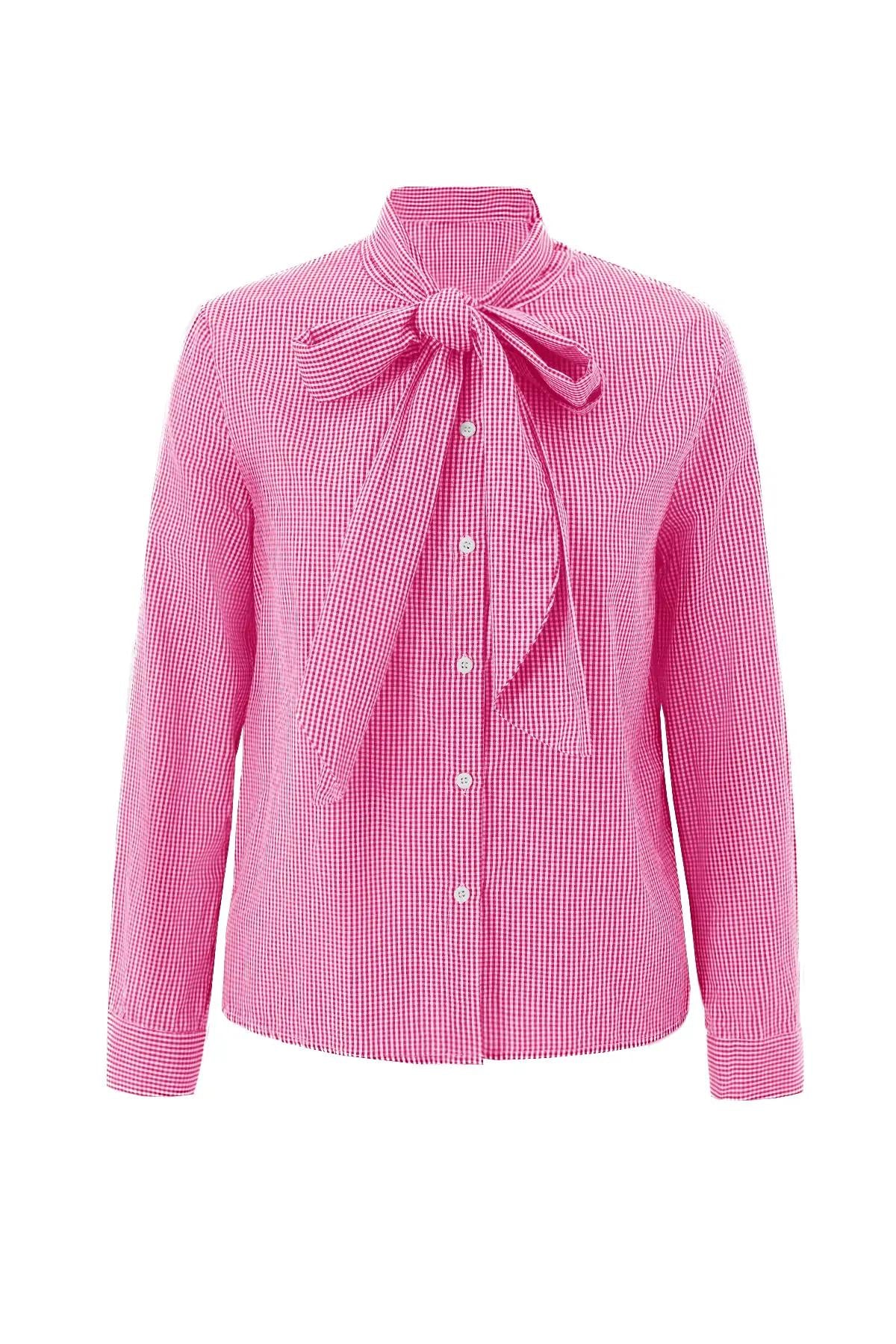 Cicy Bell Womens Pink Plaid Shirts