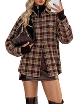 Womens Plaid Button Sleeve Collared Fall Blouses | Cicy Bell