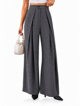 Womens Wide Leg Pleated High Waist Pants |Cicy Bell