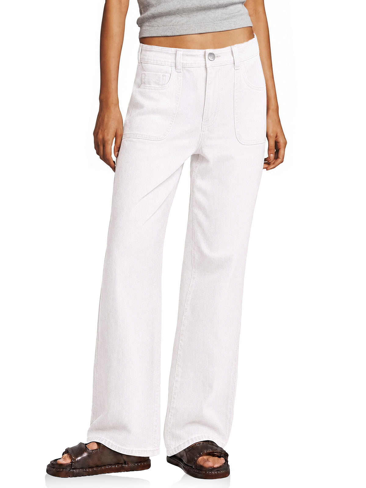 Womens White High Waisted Jeans | CicyBell