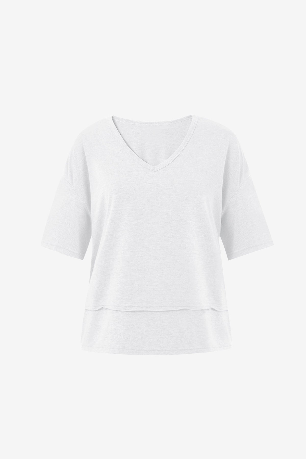 Womens White Summer V Neck T Shirts | CicyBell