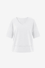 Womens White Summer V Neck T Shirts | CicyBell