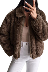 Womens Faux Fur Coats Collared Warm Jackets | Cicy Bell