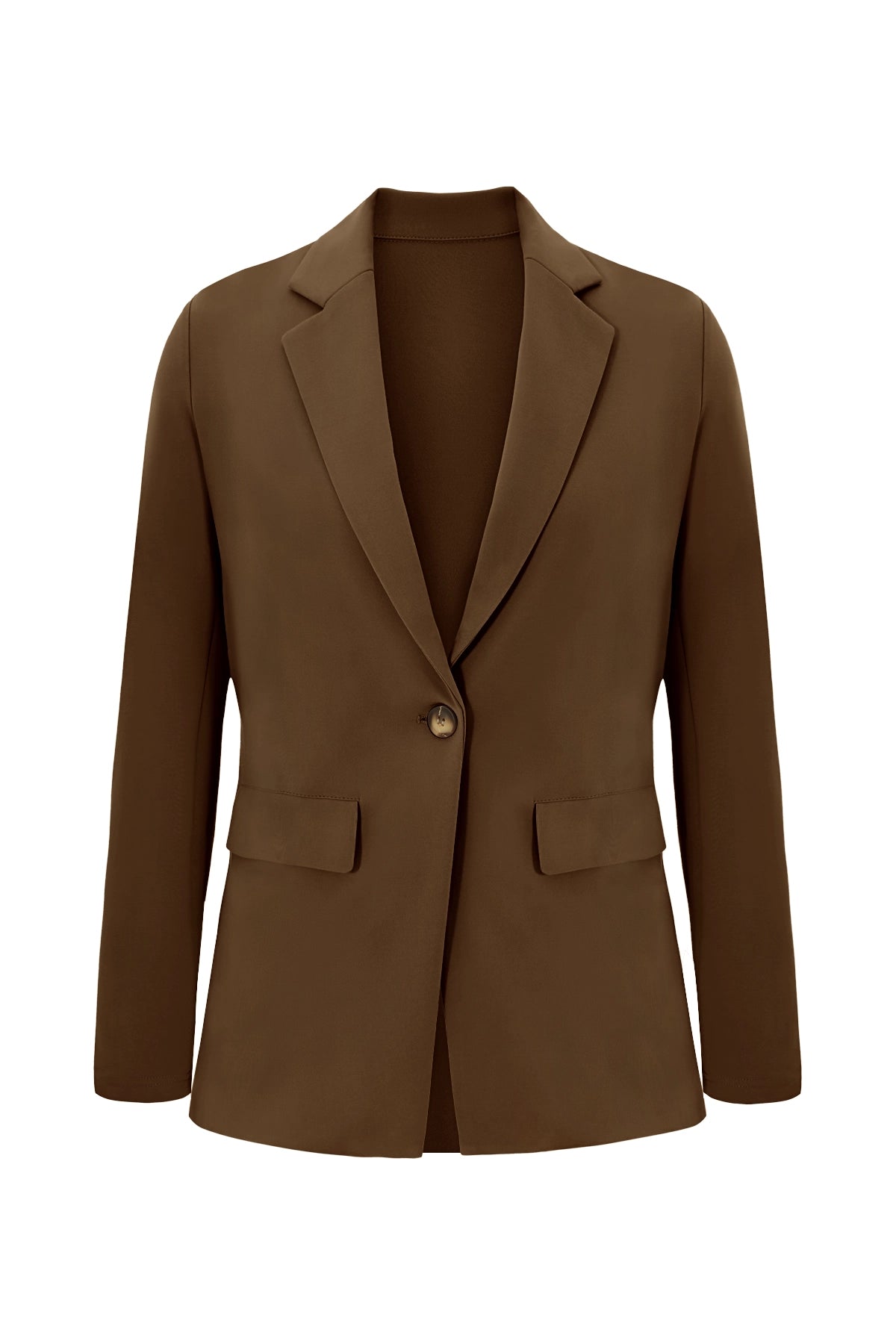 Cicy Bell Womens Dark Brown Button Knit Blazer