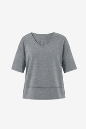 Womens Grey Summer V Neck T Shirts | CicyBell