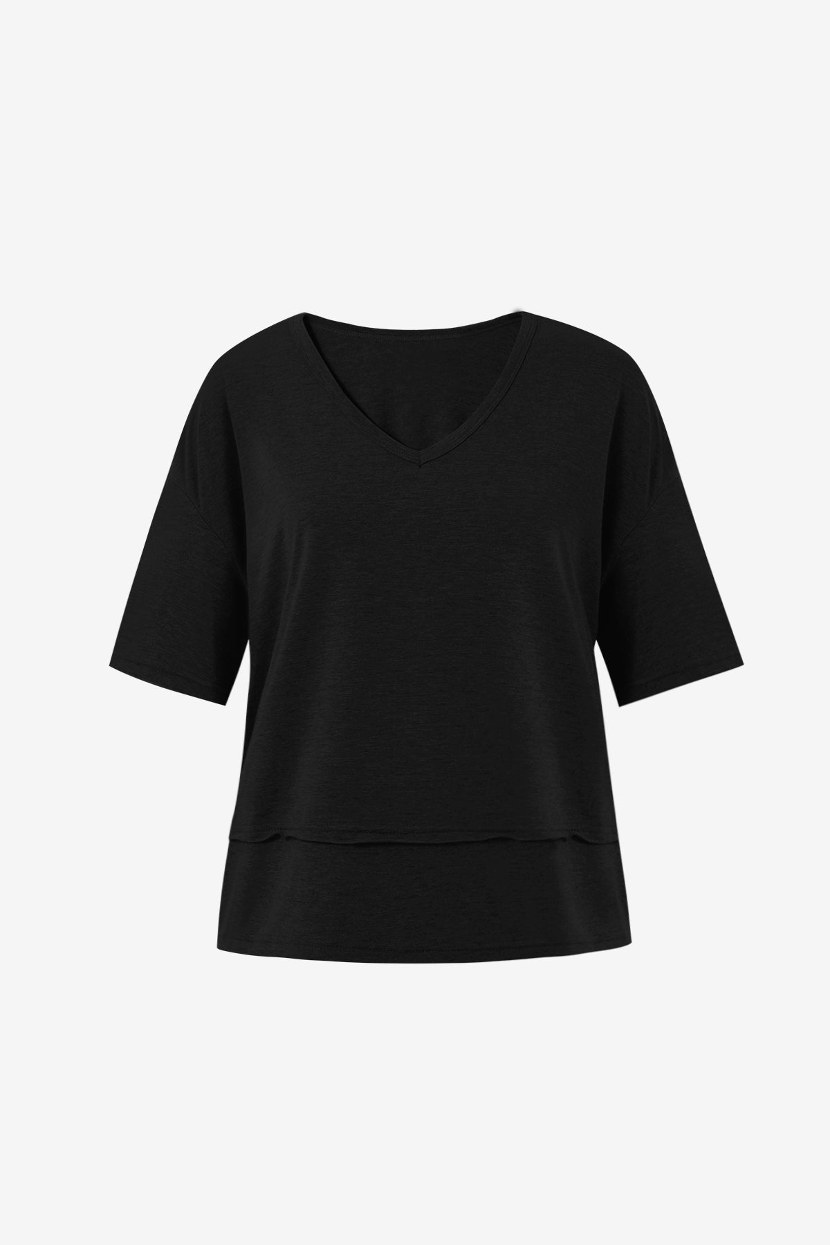Womens  Black Summer V Neck T Shirts | CicyBell