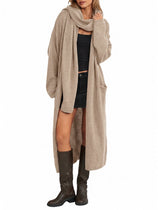 Womens Open Front Knit Sweater with Scarf | Cicy Bell