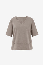Womens Khaki Summer V Neck T Shirts | CicyBell