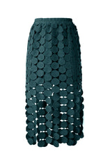 Womens Dark Green Hollow Out Maxi Skirts 3
