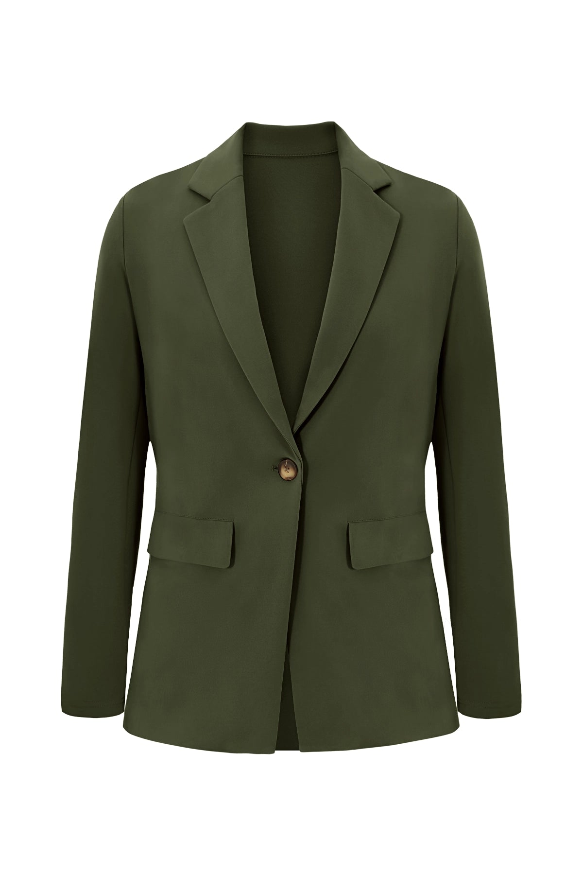 Cicy Bell Womens Dark Green Button Knit Blazer