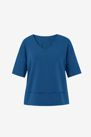 Womens Dark Blue Summer V Neck T Shirts | CicyBell