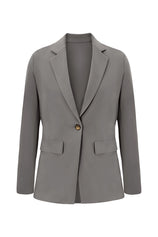 Cicy Bell Womens Dark Grey Button Knit Blazer