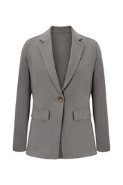 Cicy Bell Womens Dark Grey Button Knit Blazer