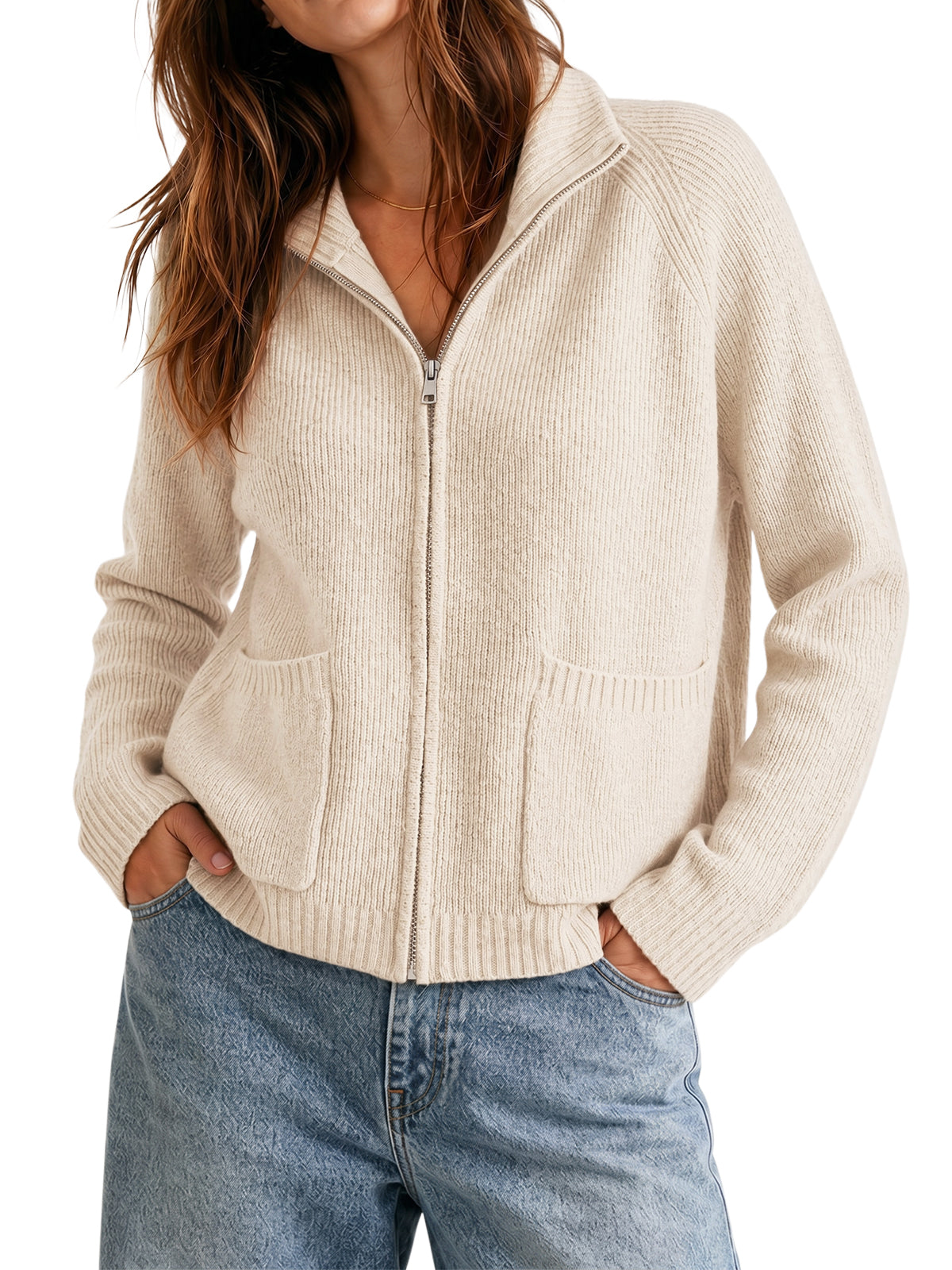 Womens Apricot Chunky Cardigan Sweaters | CicyBell